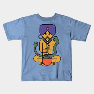 El Fakir - Retro Snake Charmer Illustration Design Kids T-Shirt